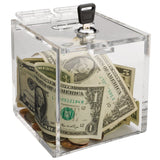 Clear Acrylic Locking Tip Jar Donation Collection Ballot Lockable Boxes